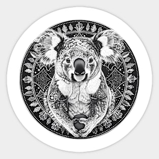 Mandala - Koala B&W Sticker